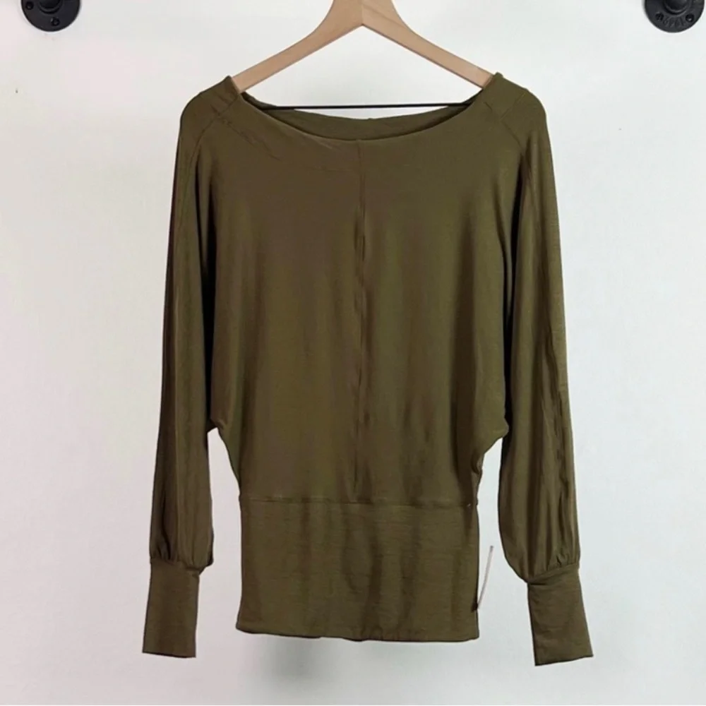 3 for $20 Sale: Free People Olive Long Sleeve Top - Picture 2 of 7